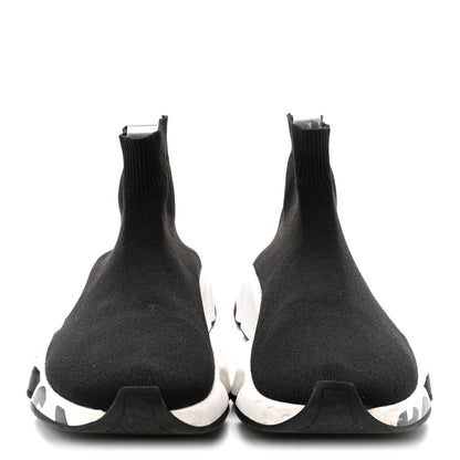 Balenciaga Neoprene Knit Womens Speed Graffiti Sneakers 36 Black White 3 of 9