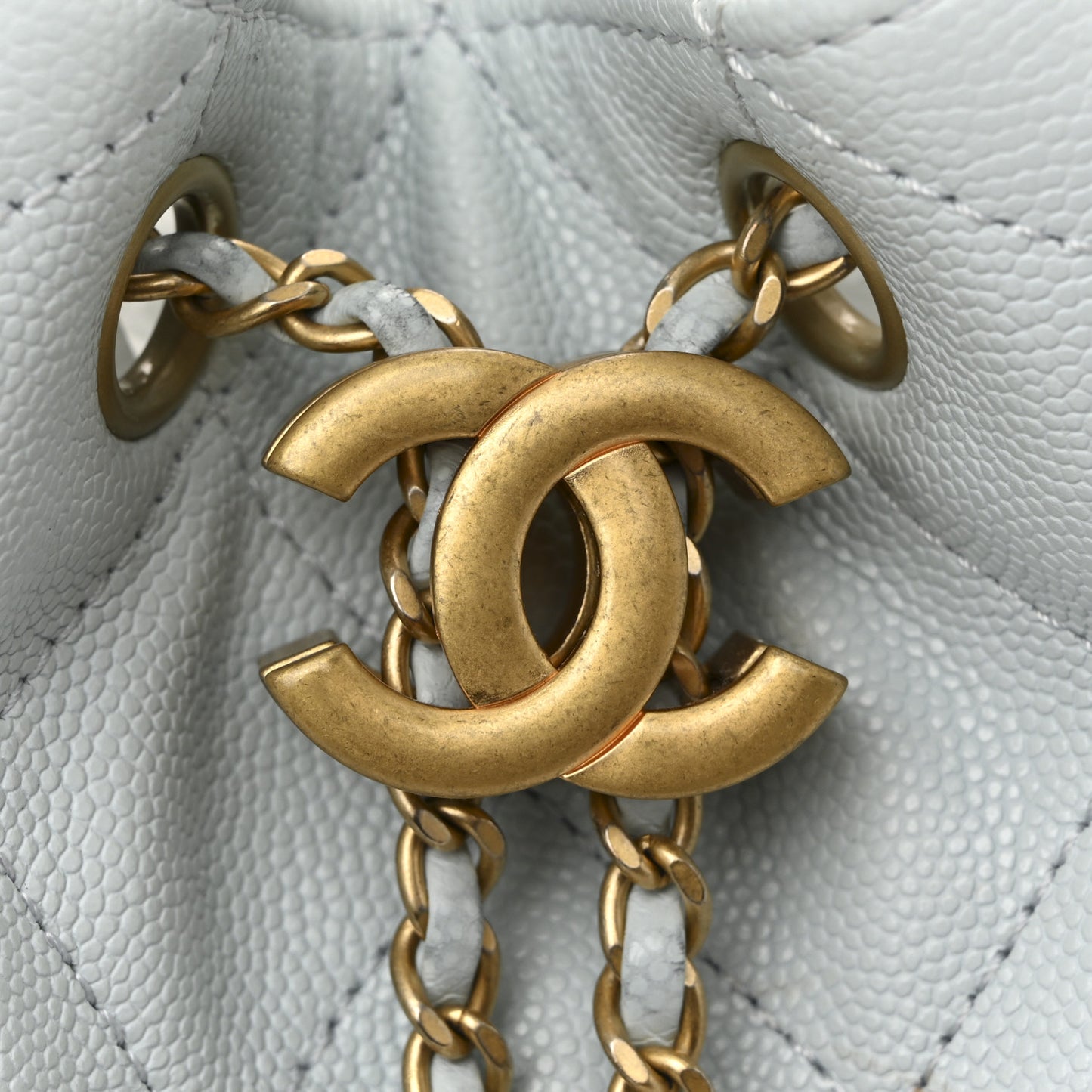 Caviar Quilted Small Chanel 25 Handbag Light Blue