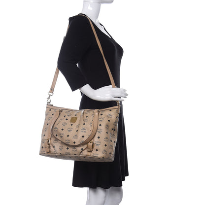MCM Visetos Medium Essentials Shopper Tote Beige 2 of 16