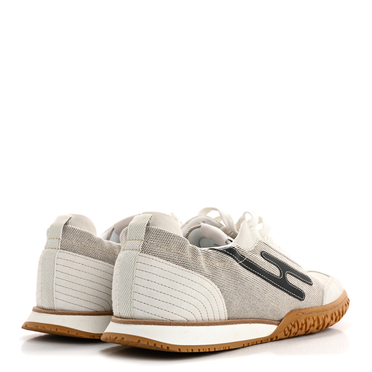 Hermes Toile Suede Goatskin Jet Sneakers 38 Multicolored Prunoir 5 of 13