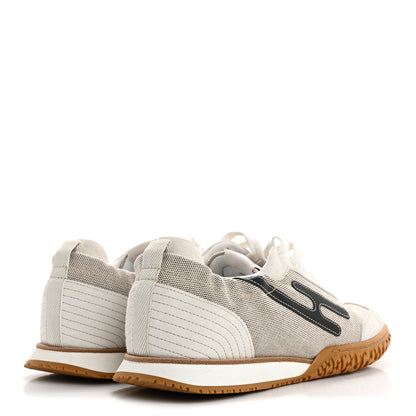 Hermes Toile Suede Goatskin Jet Sneakers 38 Multicolored Prunoir 5 of 13