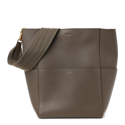 Celine Soft Grained Calfskin Sangle Bucket Bag Taupe 1 of 11