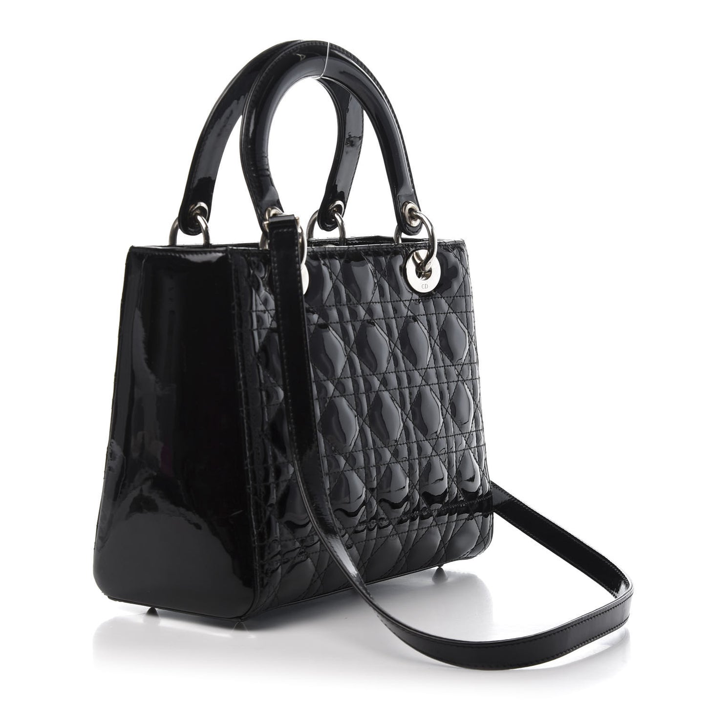 Patent Cannage Medium Lady Dior Black