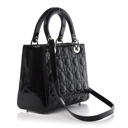Christian Dior Patent Cannage Medium Lady Dior Black 4 of 12