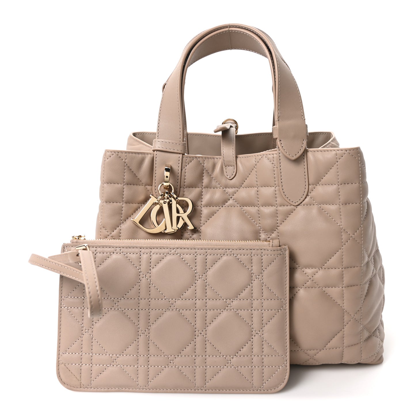 Calfskin Macrocannage Medium Toujours Powder Beige