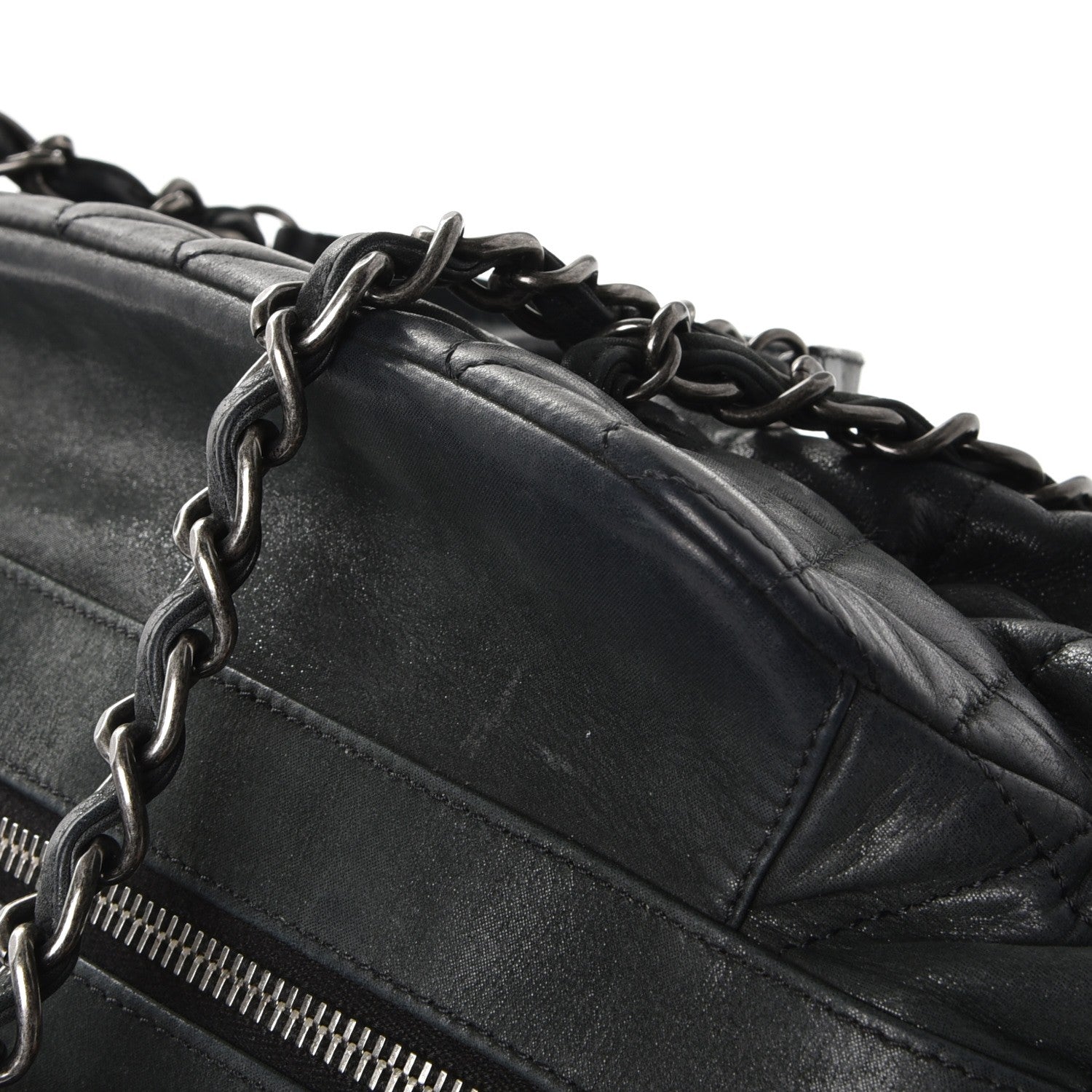 Chanel Iridescent Calfskin Chic Quilt Bowling Bag Black 8 of 8