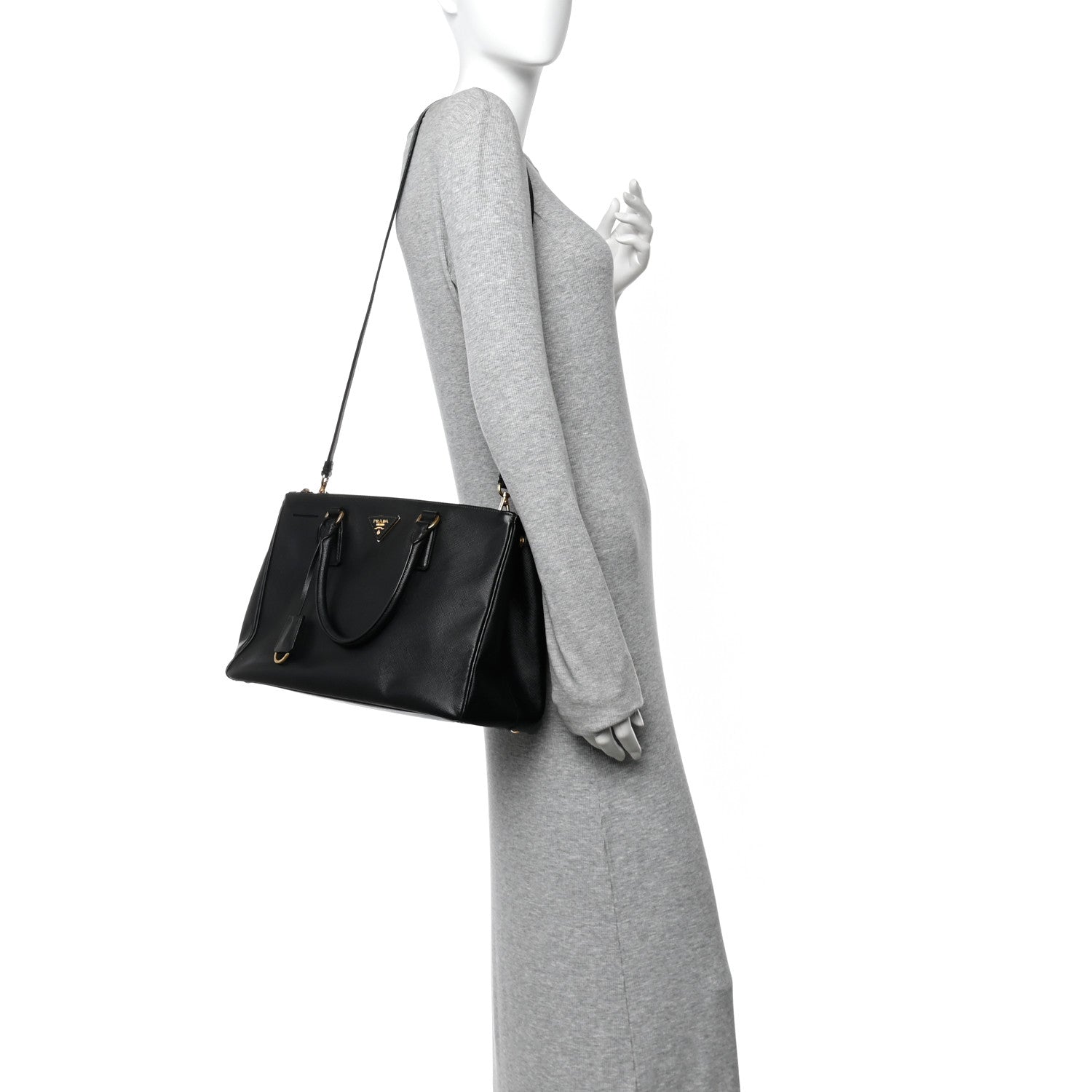 Prada Saffiano Medium Galleria Double Zip Tote Black 2 of 10