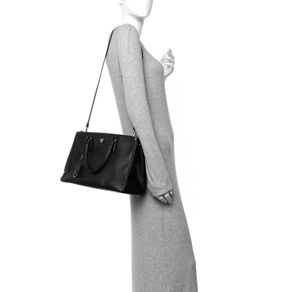 Prada Saffiano Medium Galleria Double Zip Tote Black 2 of 10