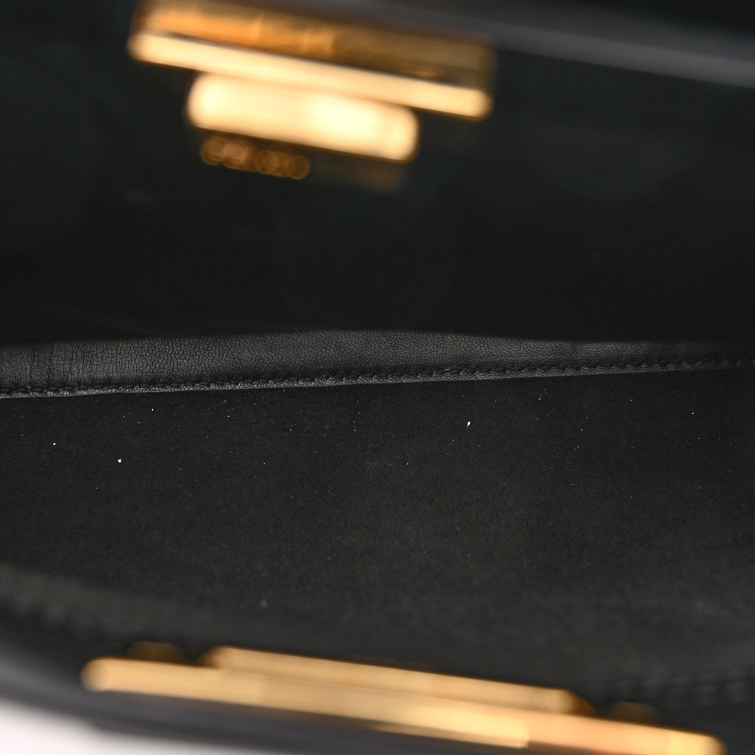 Fendi Vitello Seta Shiny Nappa Medium Peekaboo Iconic Satchel Black 5 of 10