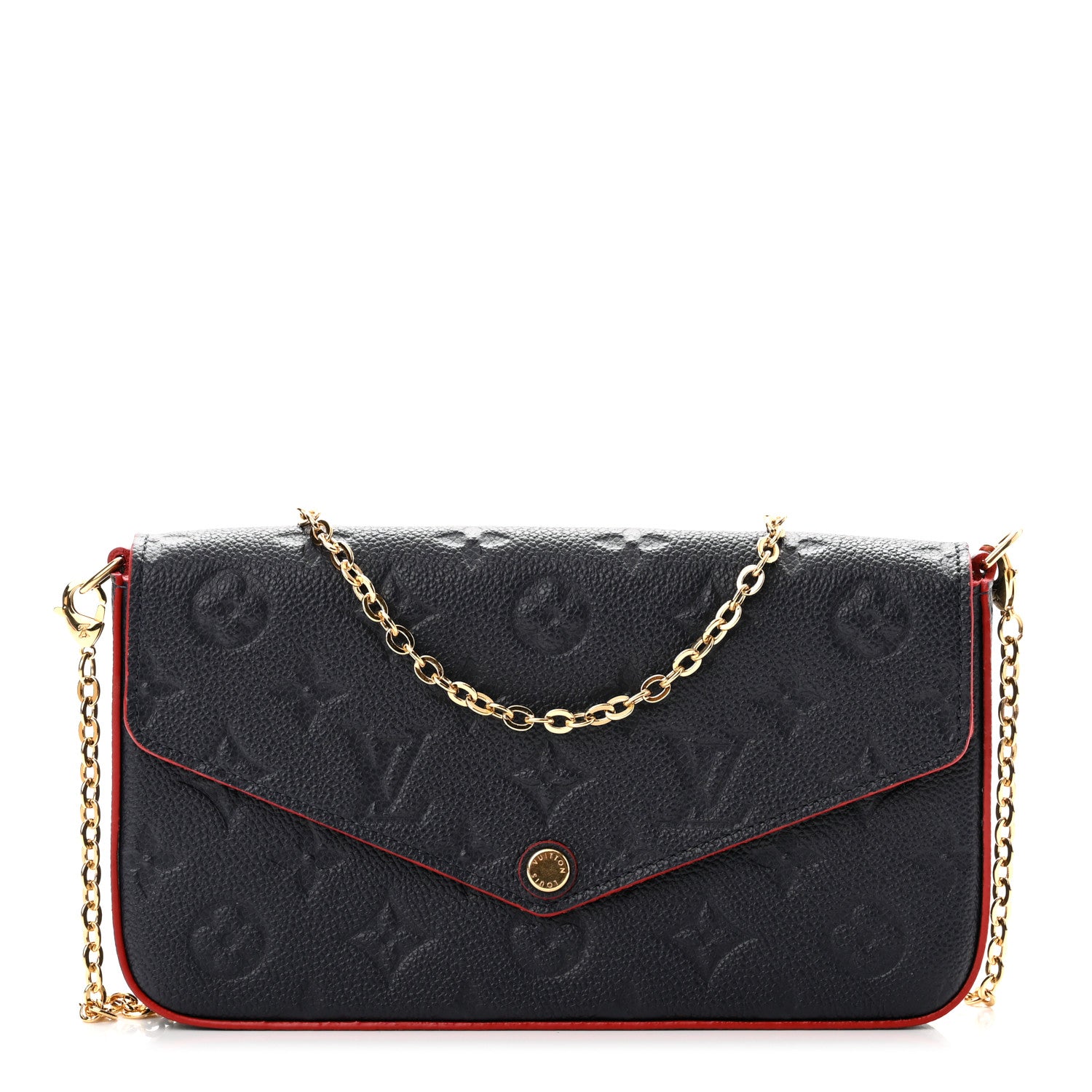 Louis Vuitton Empreinte Pochette Felicie Chain Wallet Marine Rouge 3 of 9