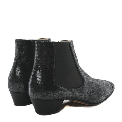 Chanel Goatskin Grosgrain Cap Toe Short Boots 37 Black 5 of 9