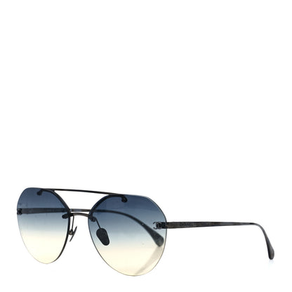 Chanel Titanium CC Pilot Aviator Sunglasses 4272-T Silver 1 of 8