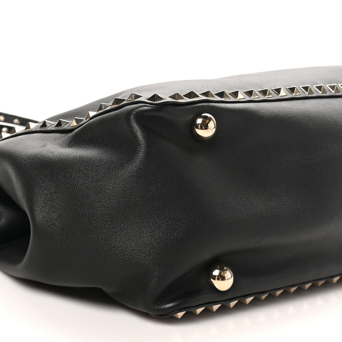 Valentino Garavani Vitello Medium Rockstud Tote Black 7 of 8