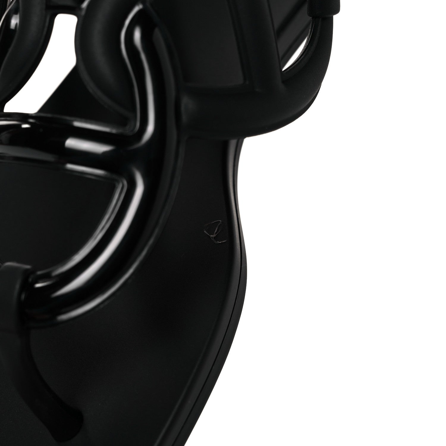 Hermes Rubber Womens Egerie Sandals 36 Black 9 of 10