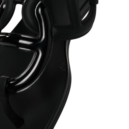 Hermes Rubber Womens Egerie Sandals 36 Black 9 of 10