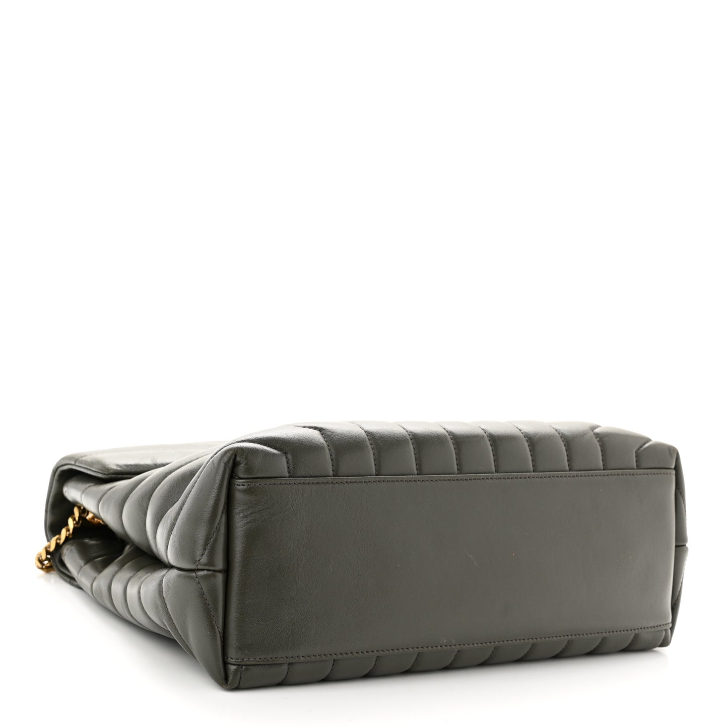Calfskin Y Quilted Monogram Medium Loulou Chain Satchel Dark Khaki