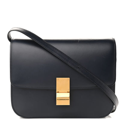 Celine Box Calfskin Medium Classic Box Flap Bag Navy 1 of 10