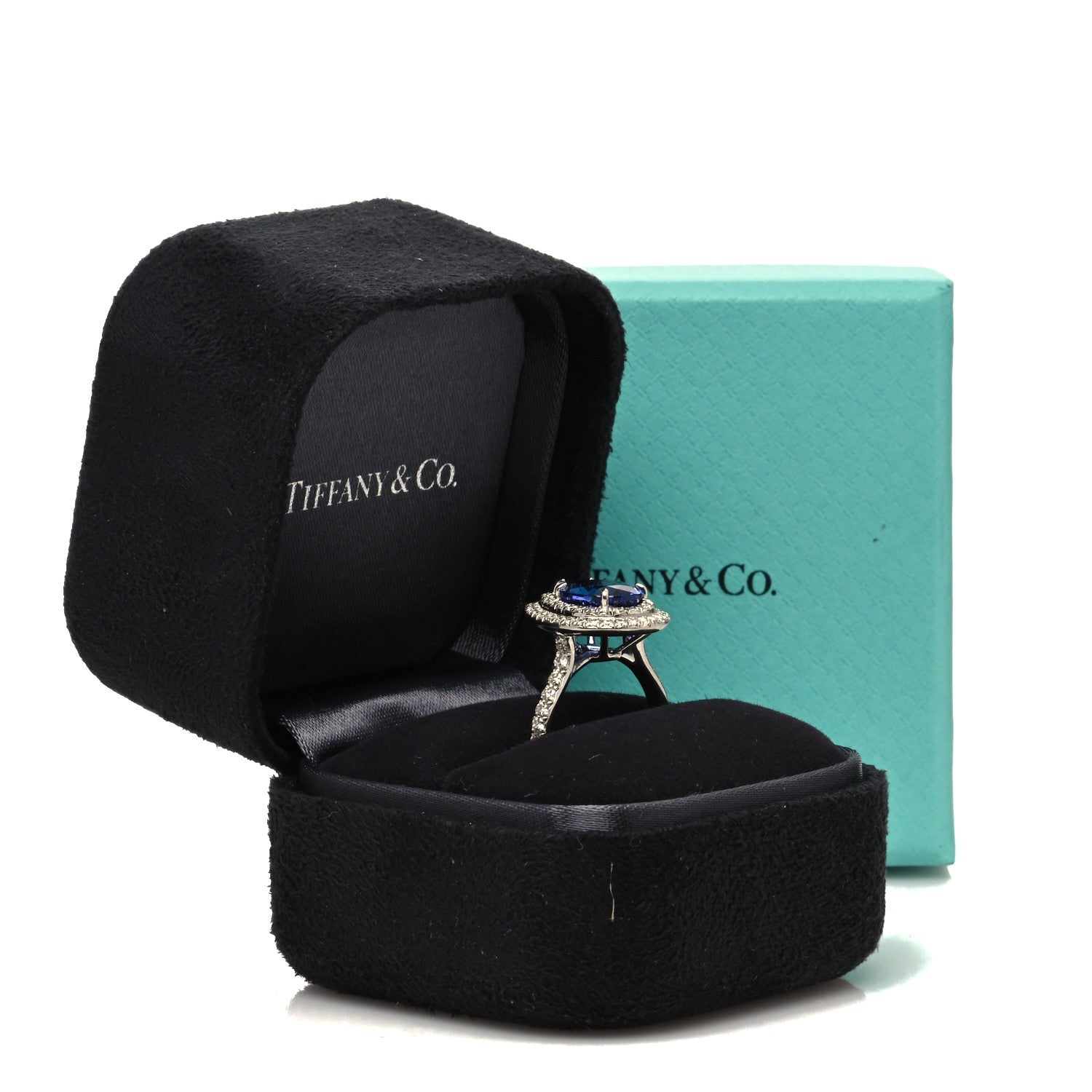 Tiffany Platinum Diamond Tanzanite Soleste Pear Cut Ring 52 6 7 of 7
