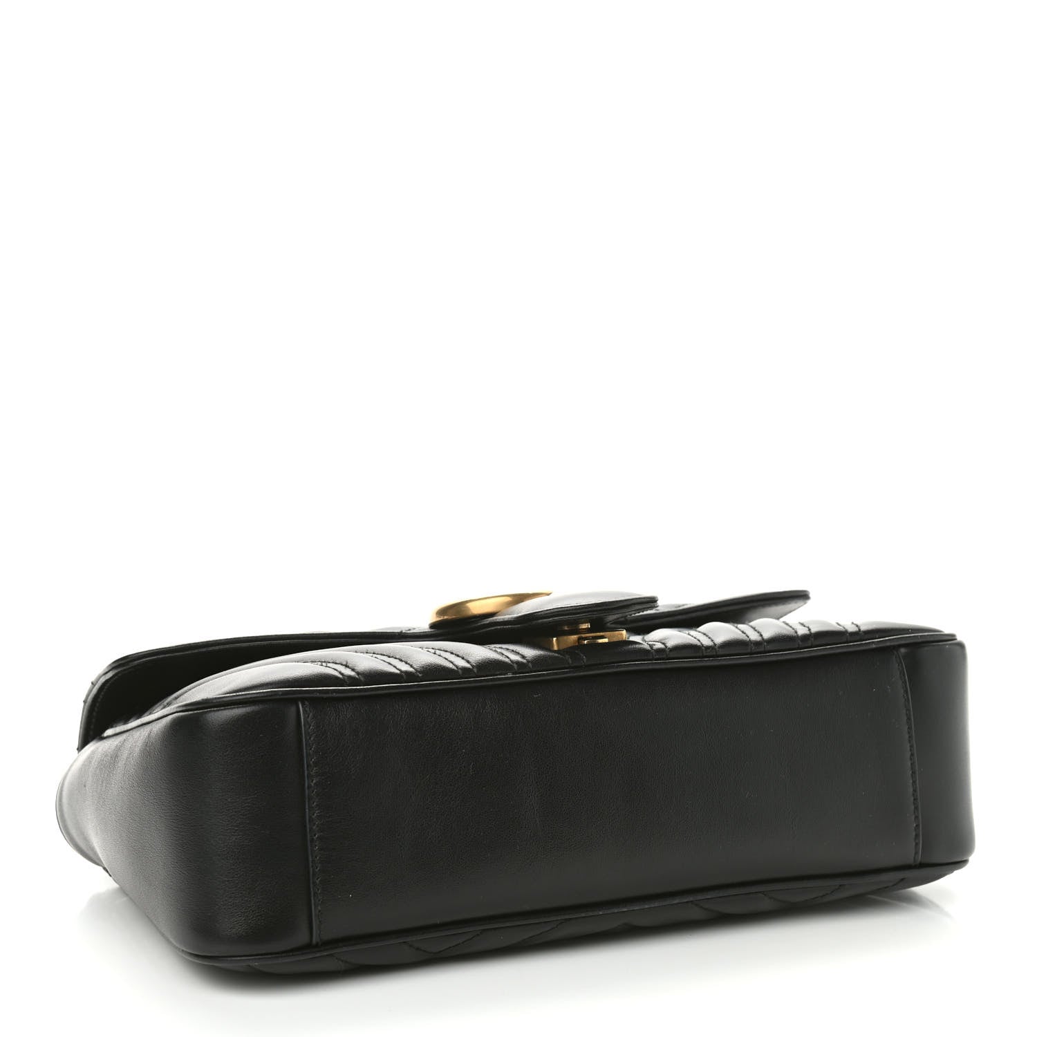 Gucci Calfskin Matelasse Small GG Marmont Shoulder Bag Black 4 of 9