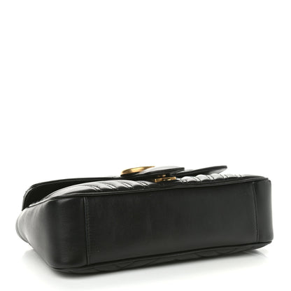 Gucci Calfskin Matelasse Small GG Marmont Shoulder Bag Black 4 of 9