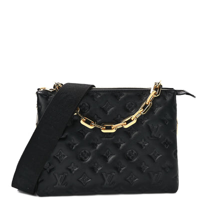 Louis Vuitton Lambskin Embossed Monogram Coussin PM Black 1 of 9