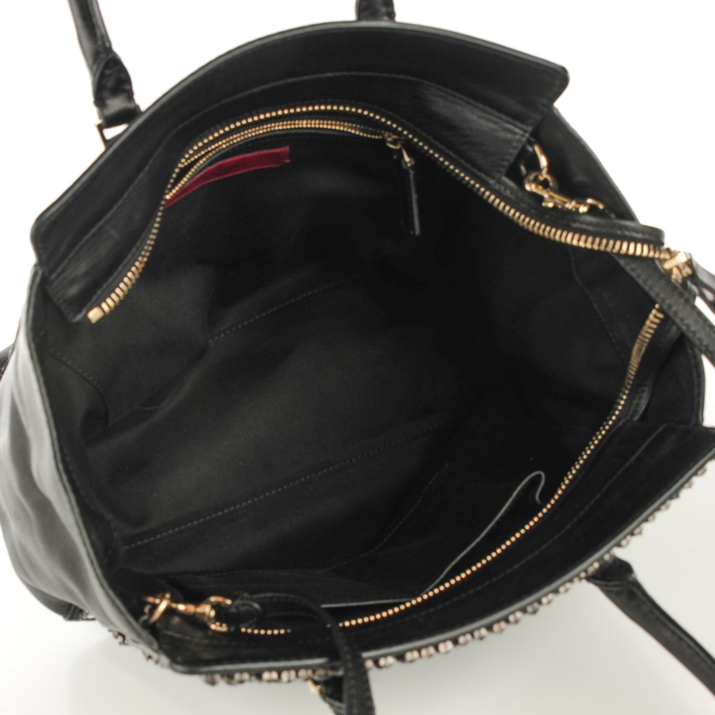 Lambskin Crystal B Diamond Tote Black