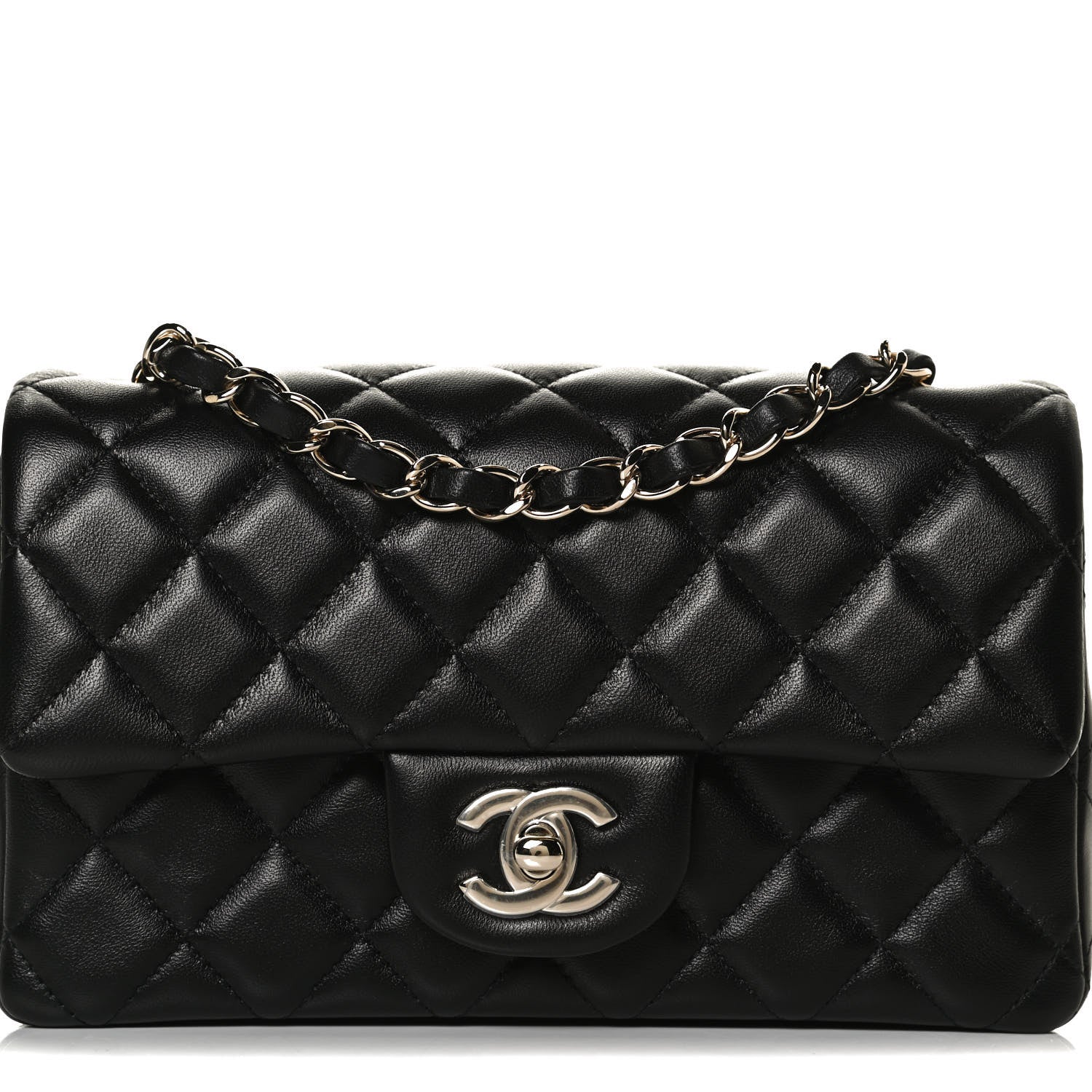 Chanel Lambskin Quilted Mini Rectangular Flap Black 13 of 14
