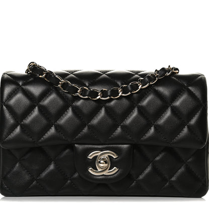 Chanel Lambskin Quilted Mini Rectangular Flap Black 13 of 14