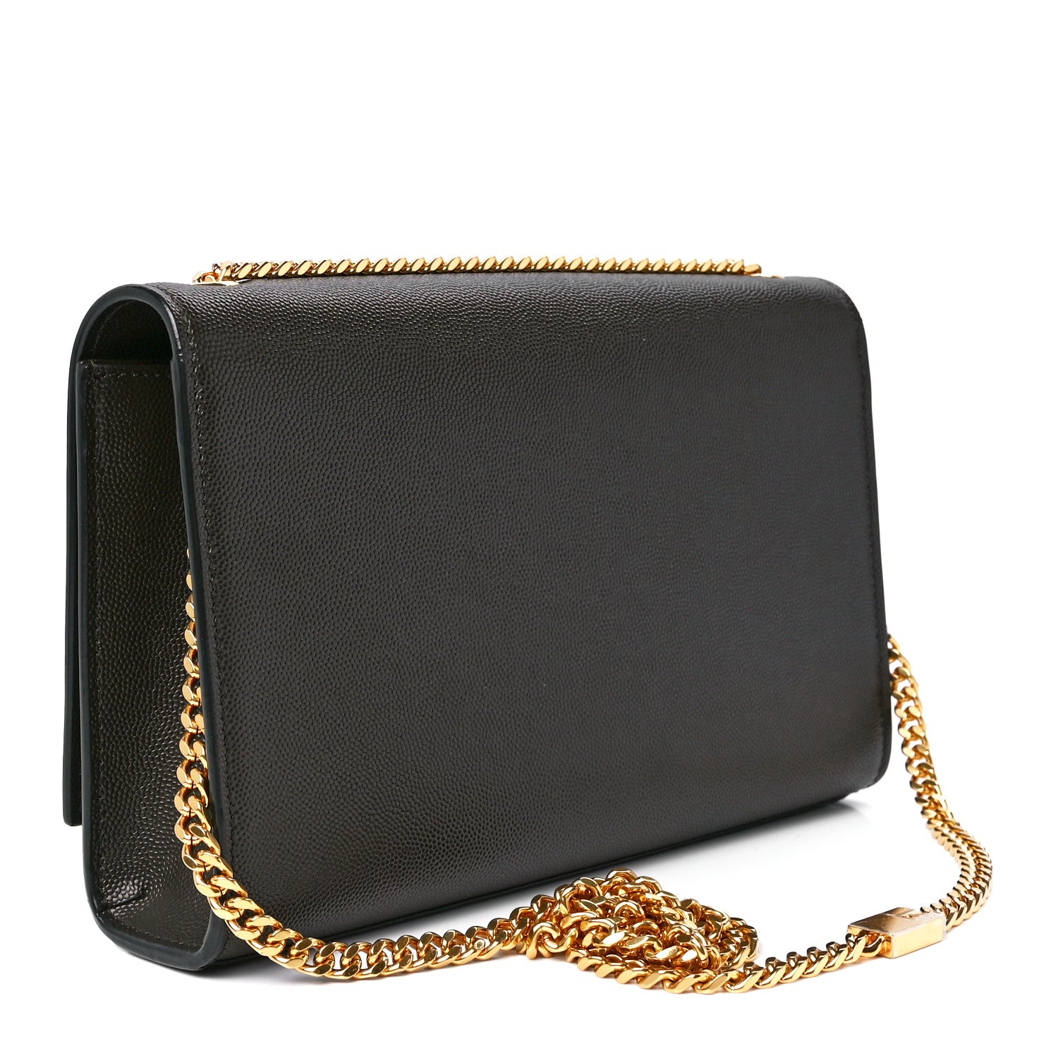 Saint Laurent Grain De Poudre Medium Classic Monogram Kate Satchel Dark Tea 3 of 12