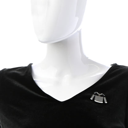 Chanel Resin Sweater CC Brooch Black White 2 of 5