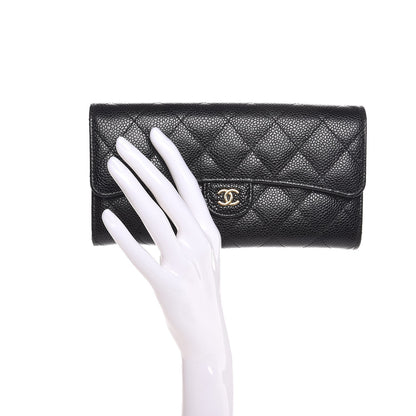 Chanel Caviar Quilted Large Flap Wallet Black 2 of 9