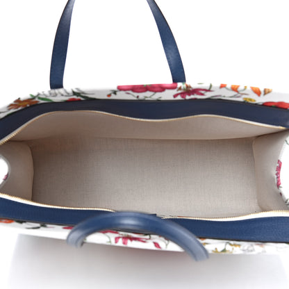 Gucci Canvas Large Flora Tote Navy Multicolor 5 of 11