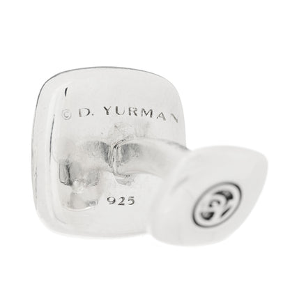 David Yurman Sterling Silver Cognac Diamond Cable Cufflinks 4 of 5