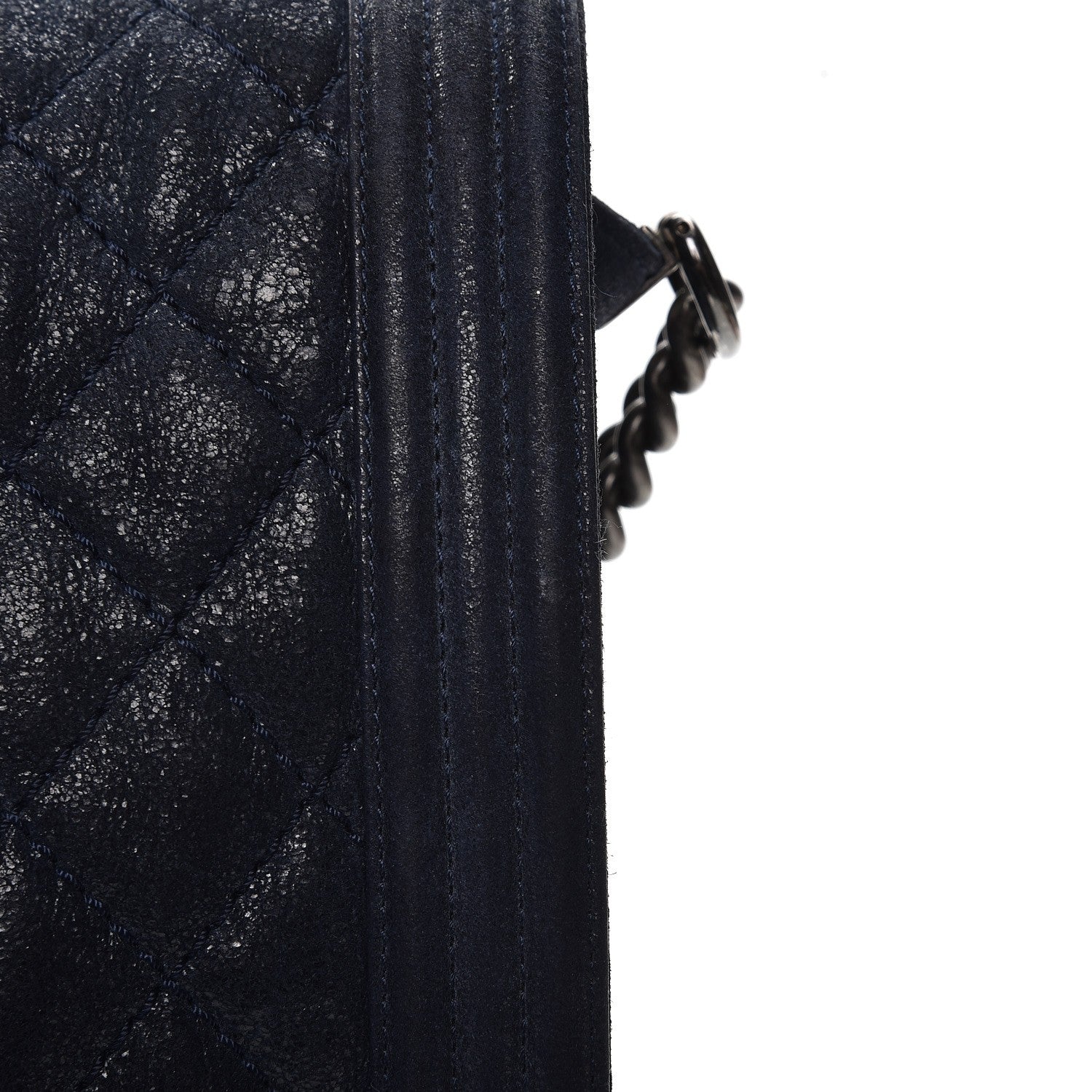 Chanel Iridescent Calfskin Large Gentle Boy Flap Navy Blue 8 of 8