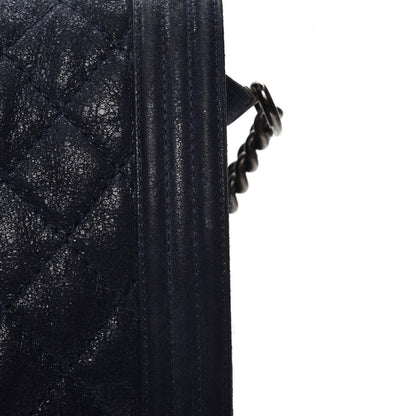 Chanel Iridescent Calfskin Large Gentle Boy Flap Navy Blue 8 of 8