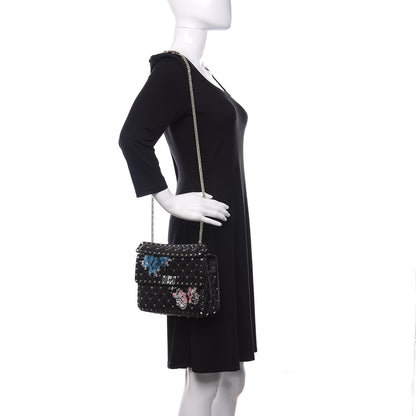 Valentino Garavani Nappa Butterfly Medium Rockstud Spike Shoulder Bag Black 2 of 12
