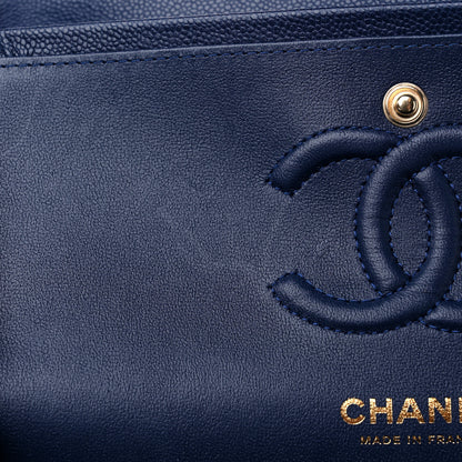 Chanel Caviar Quilted Small Double Flap Navy 11 of 13