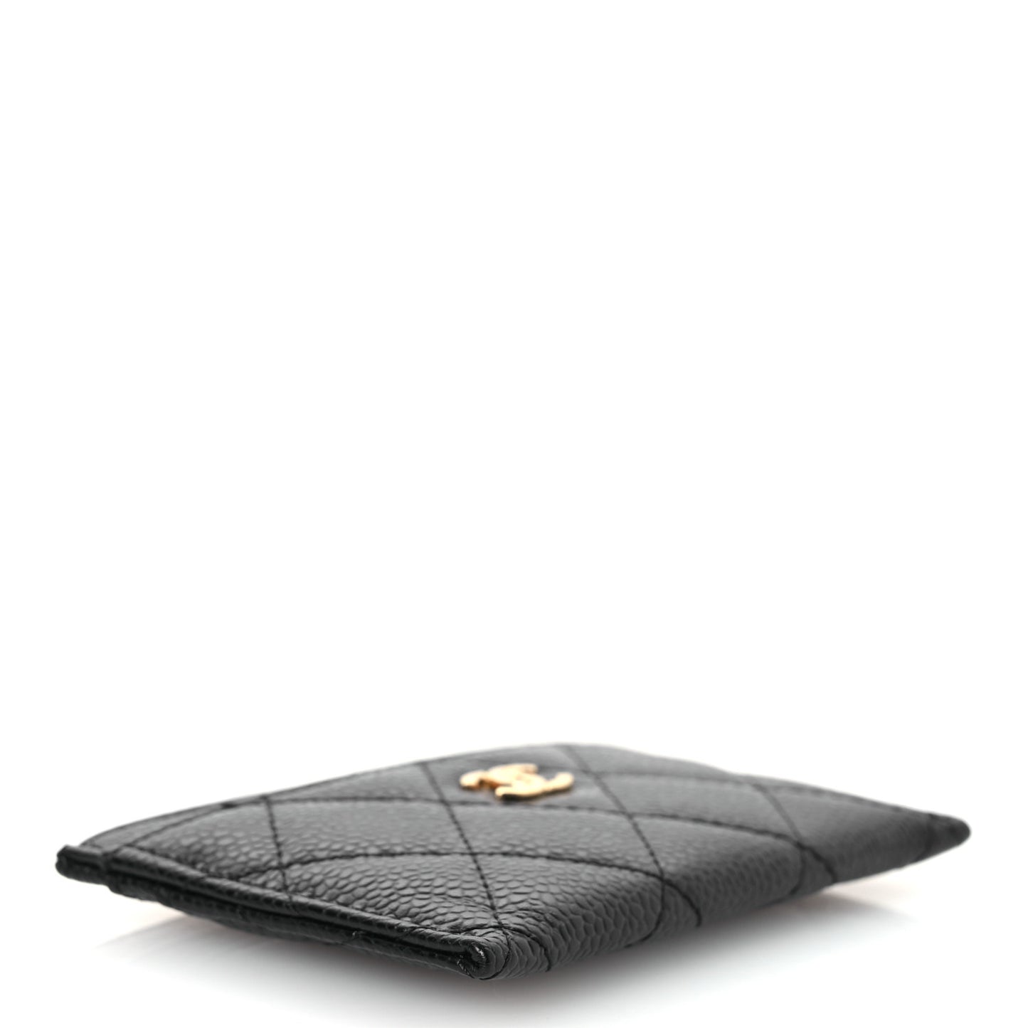 Caviar Quilted Card Holder Black