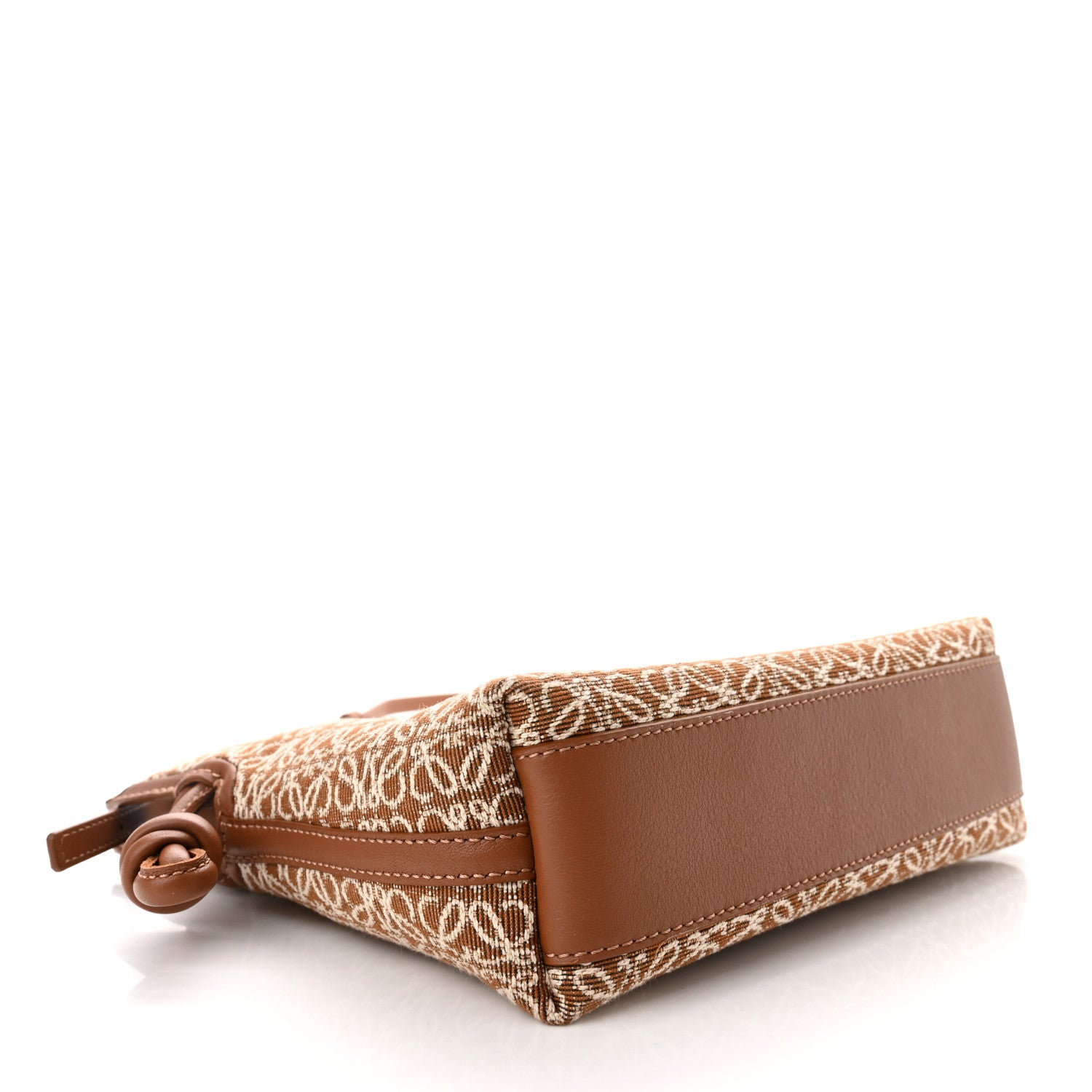 Loewe Jacquard Anagram Calfskin Mini Flamenco Knot Clutch Tan Pecan 4 of 9