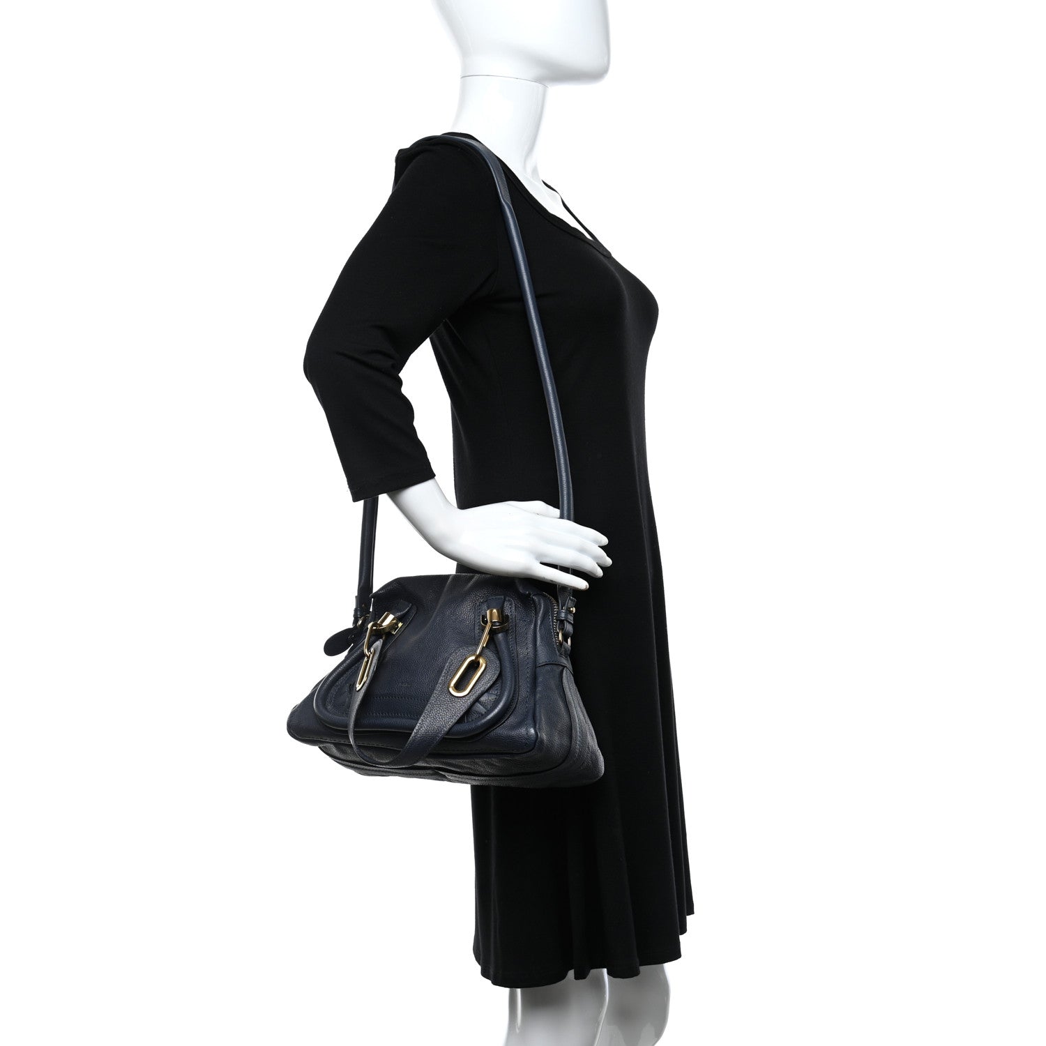 Chloe Calfskin Small Paraty Navy 3 of 26