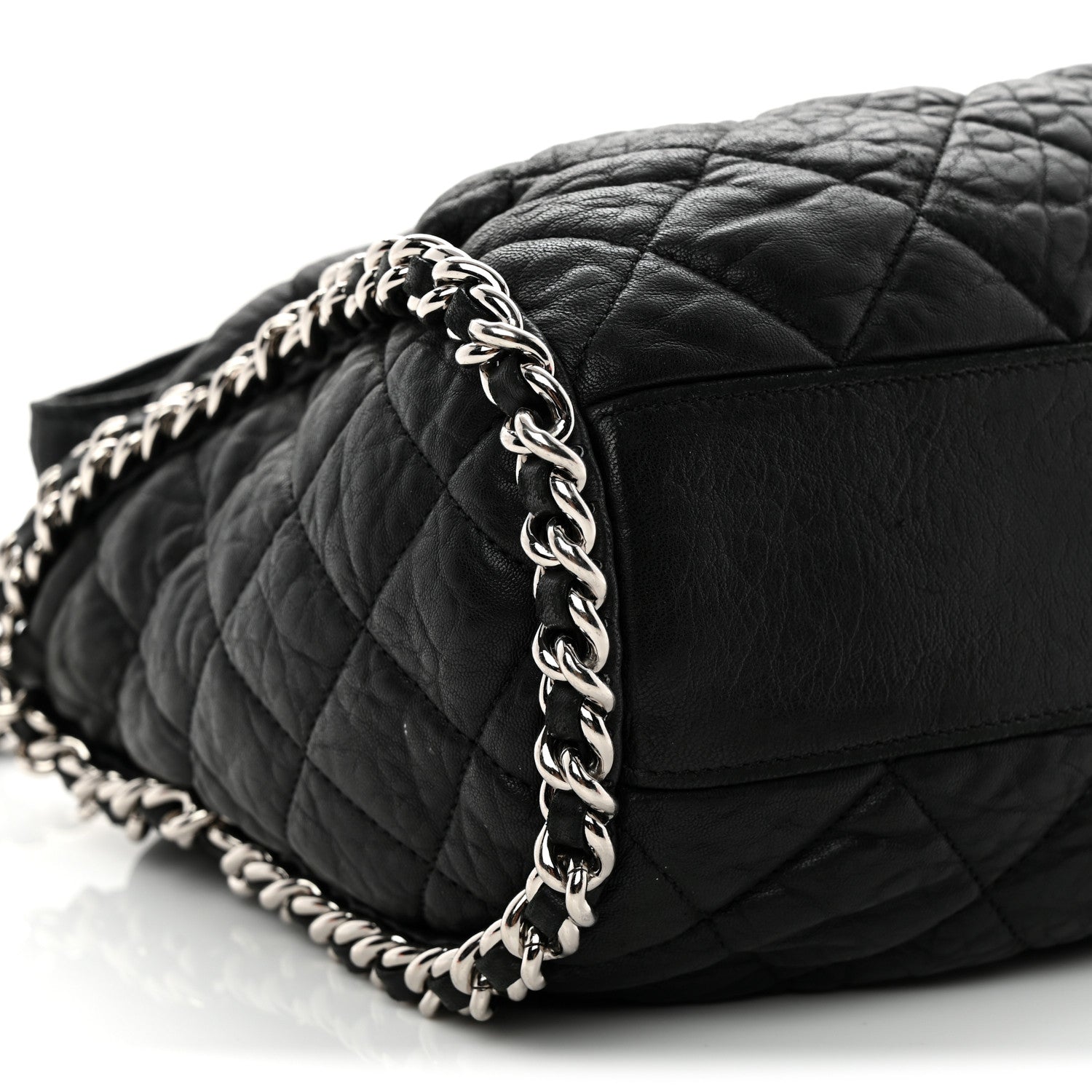 Chanel Washed Lambskin Chain Around Hobo Black 9 of 12