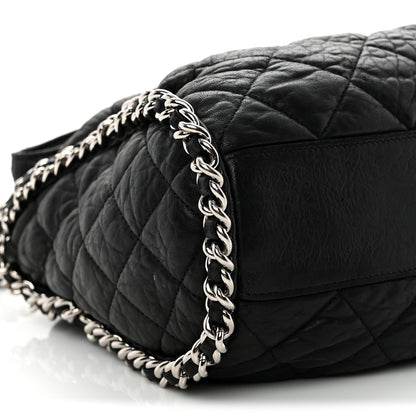 Chanel Washed Lambskin Chain Around Hobo Black 9 of 12