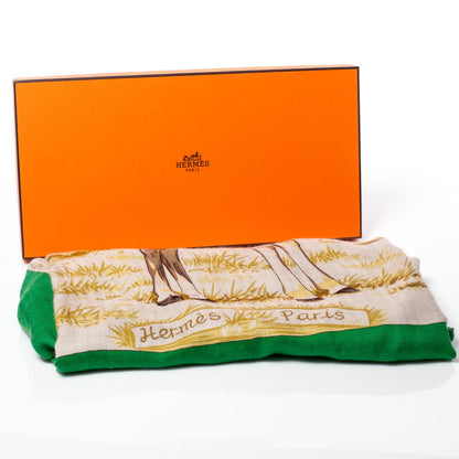 Hermes Cashmere Silk Les Girafes Shawl 140 8 of 8