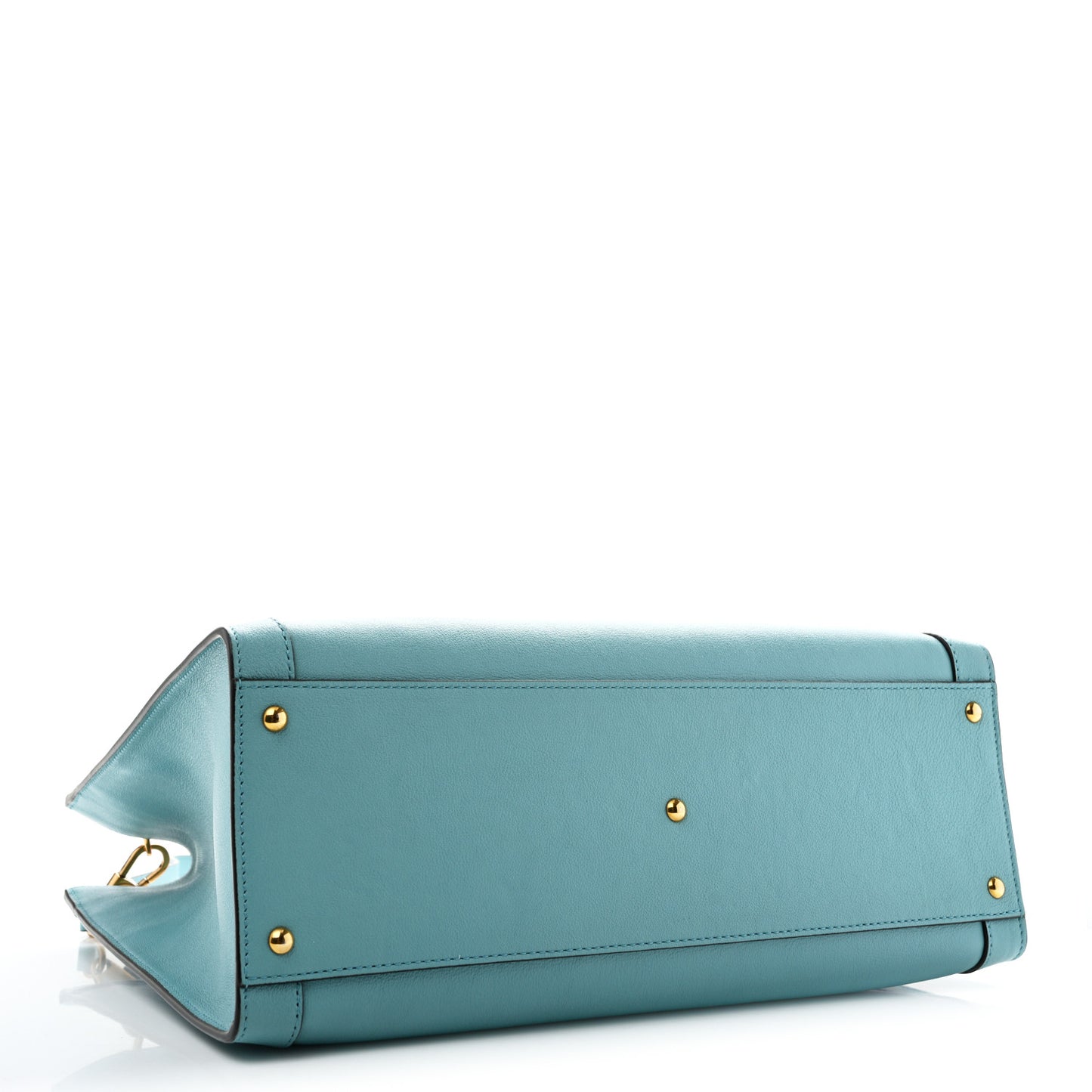 Wonka Grain Calfskin Medium Diana Tote Bag Dusty Azure Orange Fluo