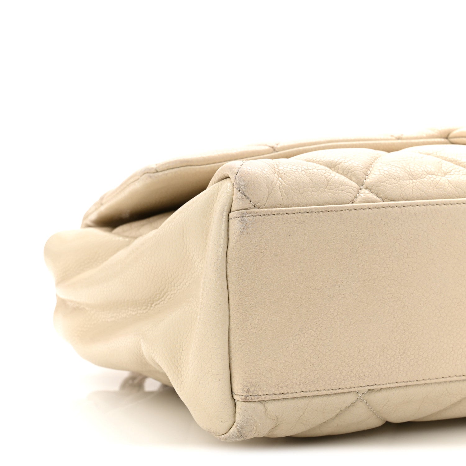 Chanel Glazed Caviar Medium Nature Flap Bag White 17 of 19