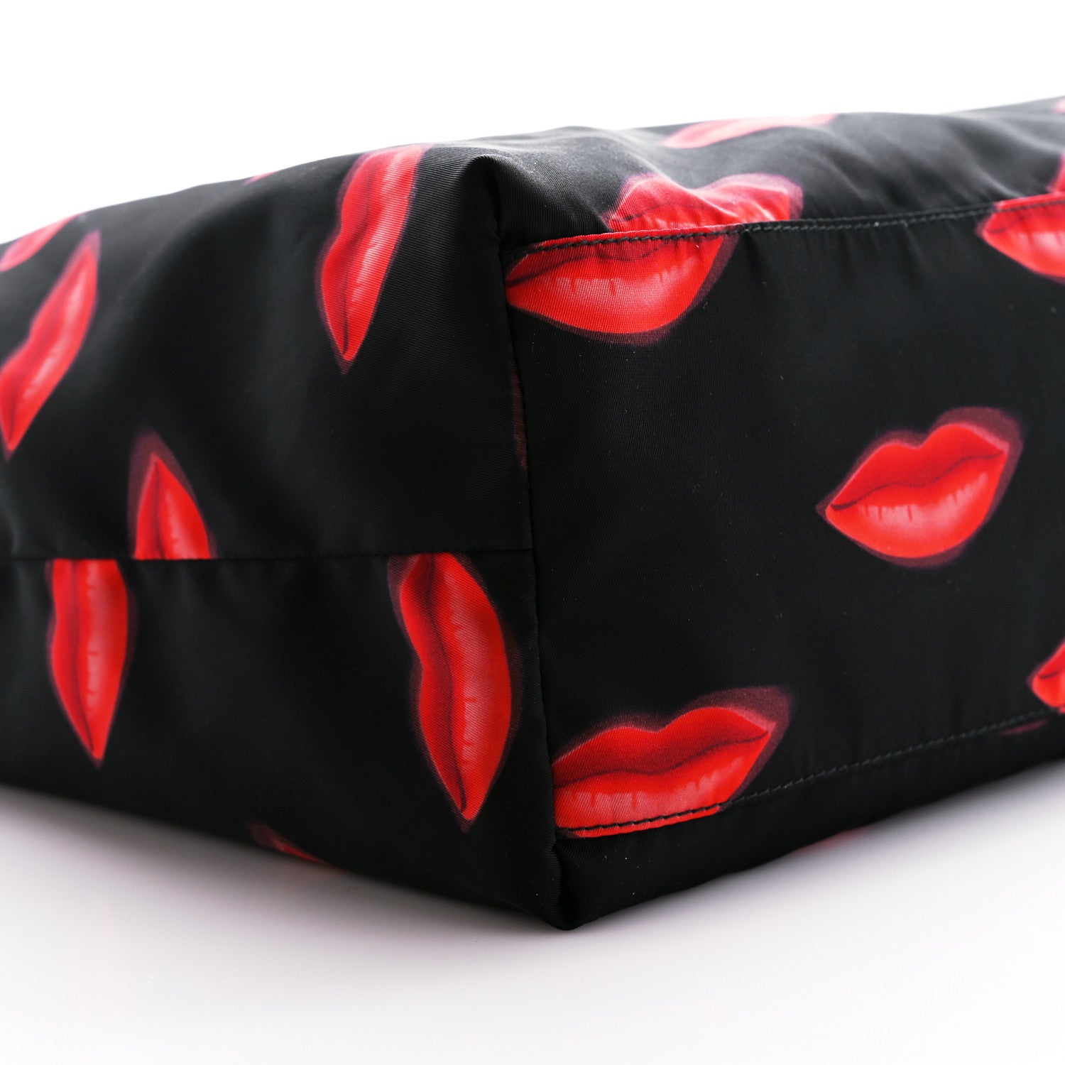 Prada Tessuto Nylon Lips Tote Black 6 of 7
