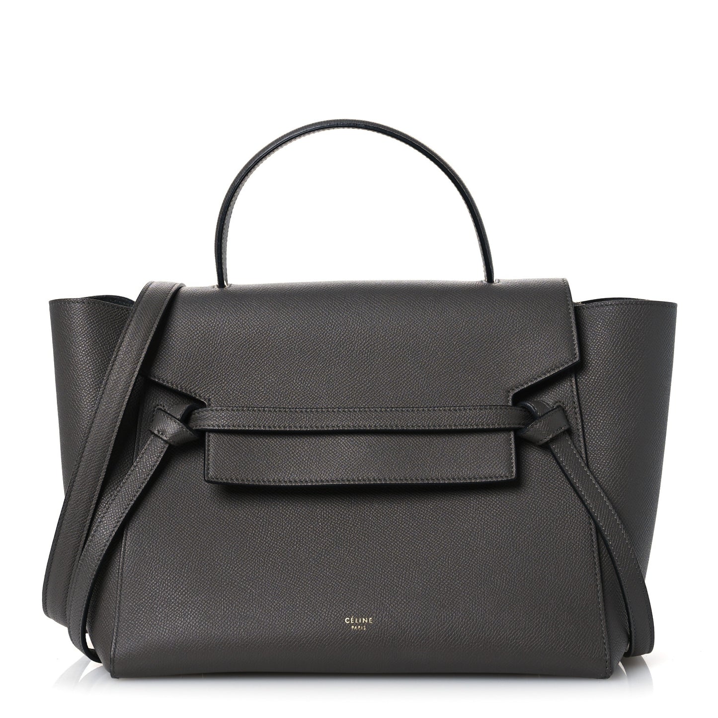 Grained Calfskin Mini Belt Bag Grey Grey