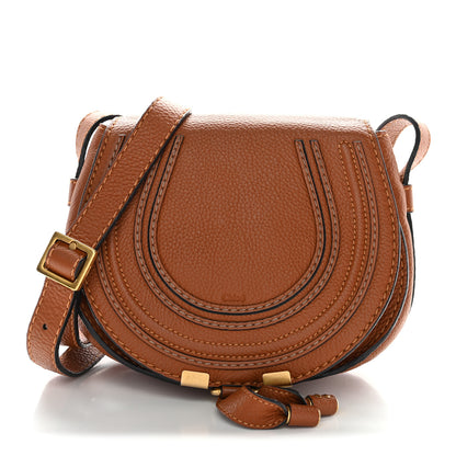 Chloe Grained Calfskin Small Marcie Saddle Bag Tan 1 of 12
