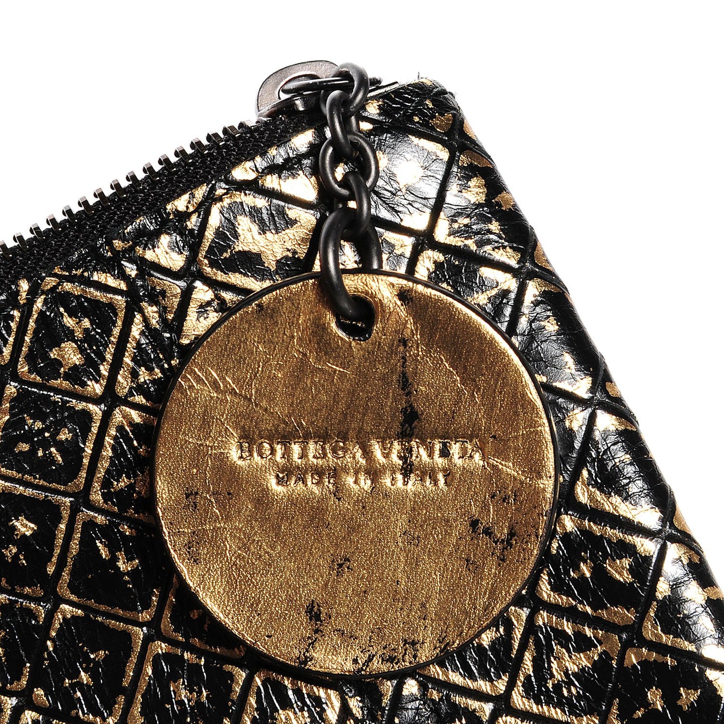 Calfskin Intrecciomirage Pouch Gold
