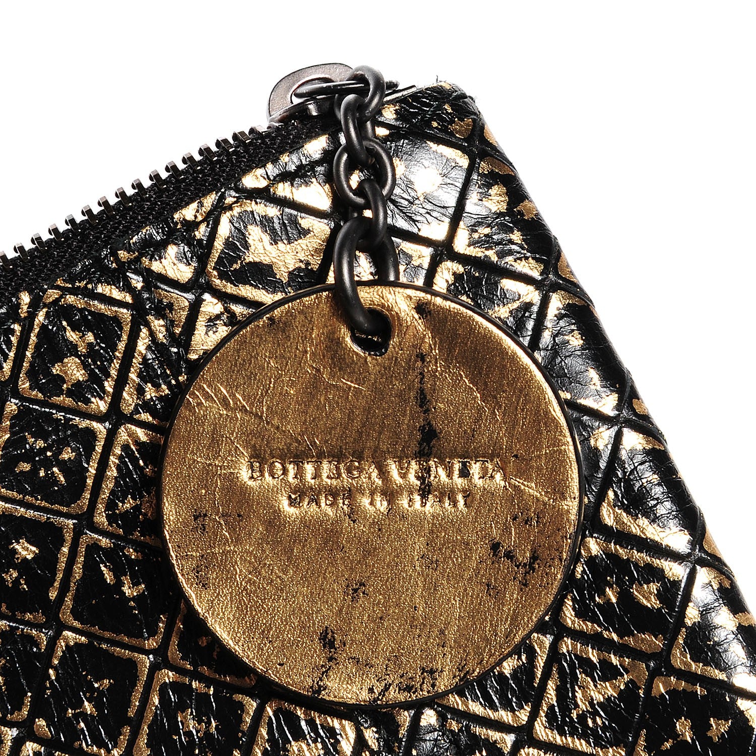 Bottega Veneta Calfskin Intrecciomirage Pouch Gold 7 of 7